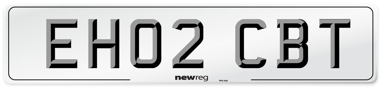 EH02 CBT Number Plate from New Reg